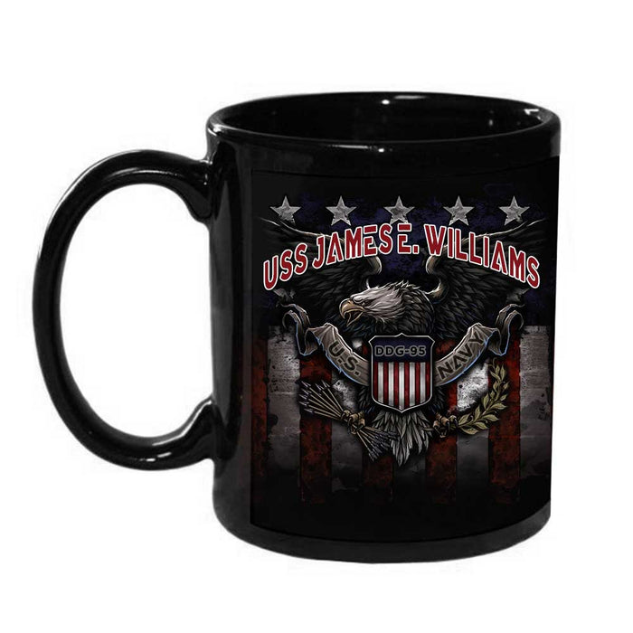 USS James E Williams DDG-95 US Navy War Eagle US Flag Coffee Mug - Prints54.com