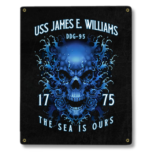 USS James E Williams DDG-95 US Navy Davy Jones The Sea Is Ours Military Metal Sign - Prints54.com