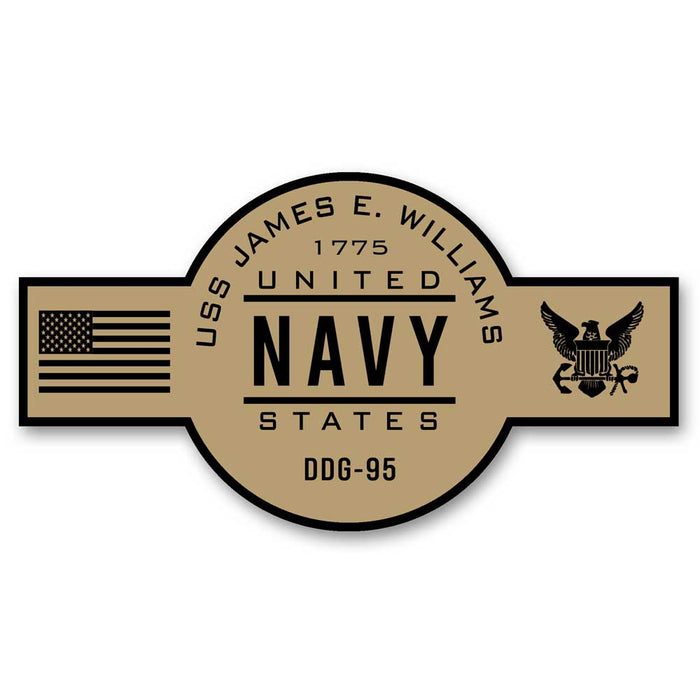 USS James E Williams DDG-95 US Navy Chief Khaki Goatlocker 5 Inch Decal - Prints54.com