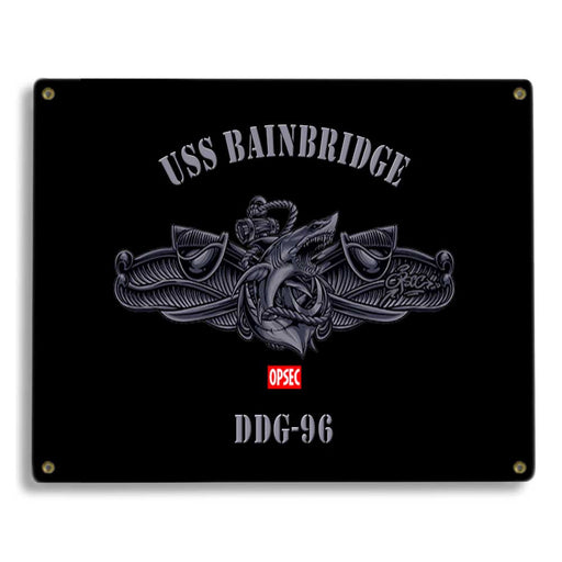 USS Bainbridge DDG-96 US Navy Surface Warfare Device Shark Military Metal Sign - Prints54.com
