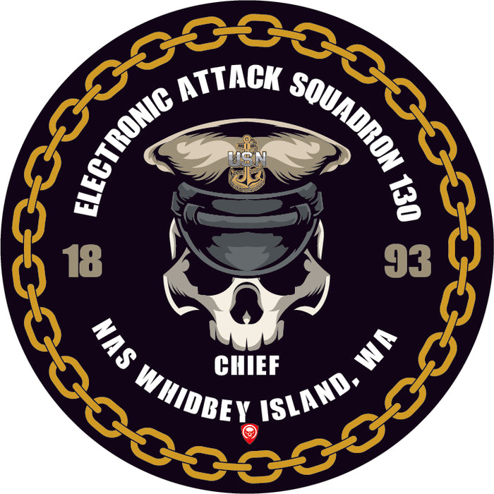 Electronic Attack Squadron 130 VAQ-130 NAS Whidbey Island WA US Navy Chief 5 Inch Military Decal - Prints54.com