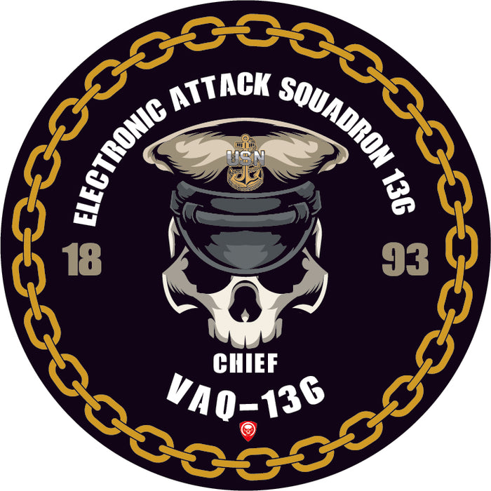 Electronic Attack Squadron 136 VAQ-136 NAS Whidbey Island WA US Navy Chief 5 Inch Military Decal - Prints54.com