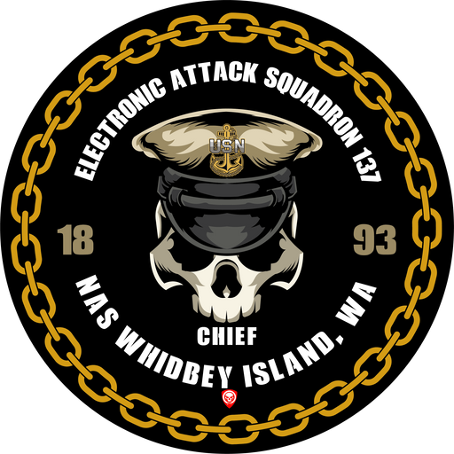 Electronic Attack Squadron 137 VAQ-137 NAS Whidbey Island WA US Navy Chief 5 Inch Military Decal - Prints54.com