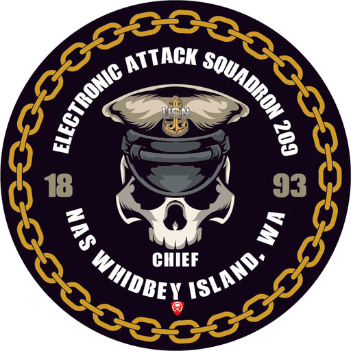 Electronic Attack Squadron 209 VAQ-209 NAS Whidbey Island WA US Navy Chief 5 Inch Military Decal - Prints54.com