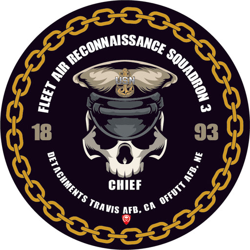 Fleet Air Reconnaissance Squadron 3 VQ-3 Detachments Travis AFB CA; Offutt AFB NE US Navy Chief 5 Inch Military Decal - Prints54.com