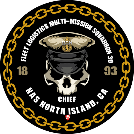 Fleet Logistics Multi-Mission Squadron 30 VRM-30 NAS North Island CA US Navy Chief 5 Inch Military Decal - Prints54.com