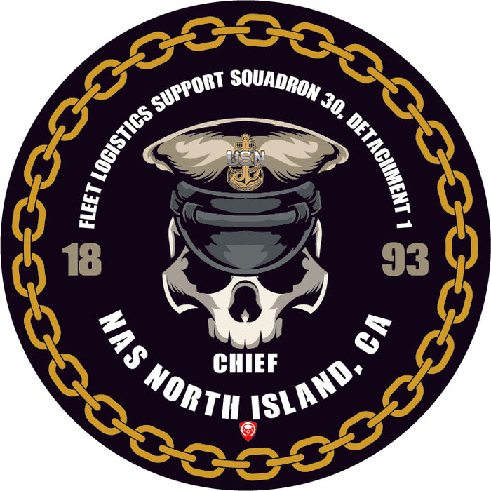 Fleet Logistics Support Squadron 30 Detachment 1 VRC-30 Det 1 NAS North Island CA US Navy Chief 5 Inch Military Decal - Prints54.com