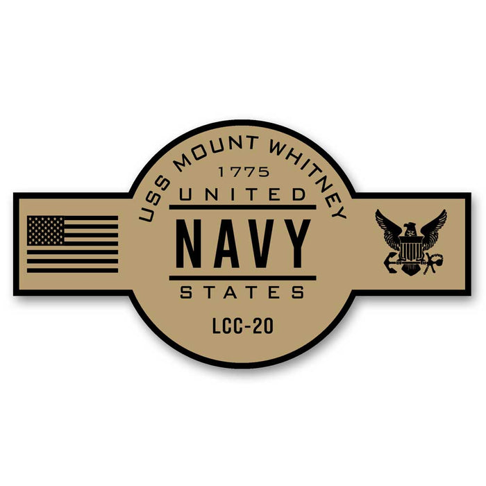 USS Mount Whitney LCC-20 NATO Base Gaeta Italy US Navy Chief Khaki Goatlocker 5 Inch Decal - Prints54.com