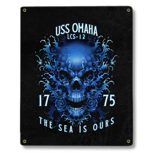 USS Omaha LCS-12 US Navy Davy Jones The Sea Is Ours Military Metal Sign - Prints54.com