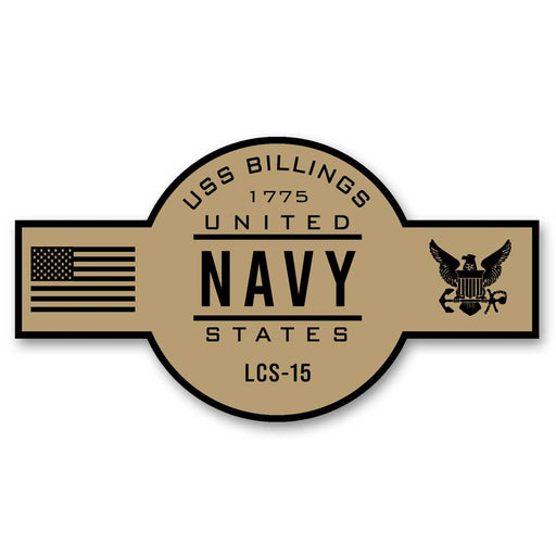 USS Billings LCS-15 US Navy Chief Khaki Goatlocker 5 Inch Decal - Prints54.com