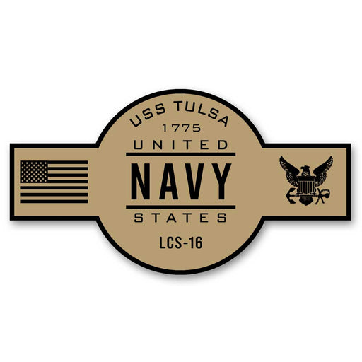 USS Tulsa LCS-16 US Navy Chief Khaki Goatlocker 5 Inch Decal - Prints54.com