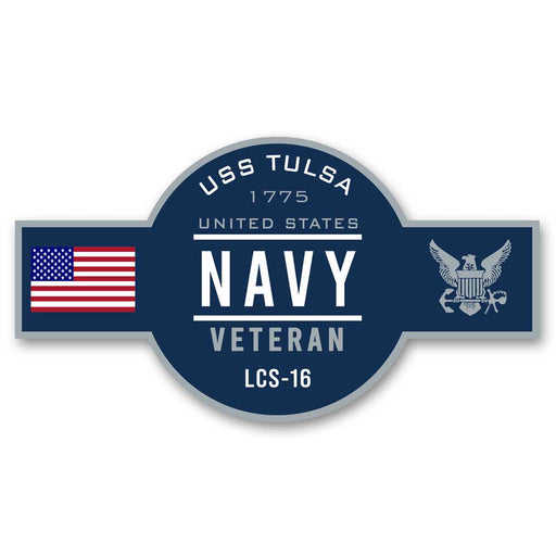 USS Tulsa LCS-16 US Navy Veteran Warship Ribbon 5 Inch Military Decal - Prints54.com