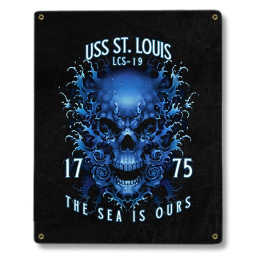 USS St Louis LCS-19 US Navy Davy Jones The Sea Is Ours Military Metal Sign - Prints54.com