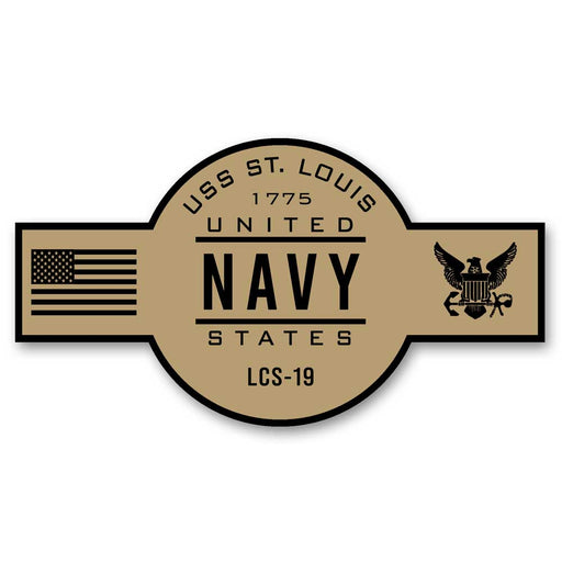 USS St Louis LCS-19 US Navy Chief Khaki Goatlocker 5 Inch Decal - Prints54.com