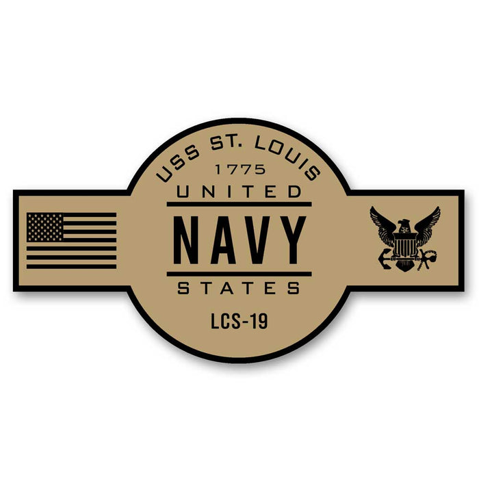 USS St Louis LCS-19 US Navy Chief Khaki Goatlocker 5 Inch Decal - Prints54.com