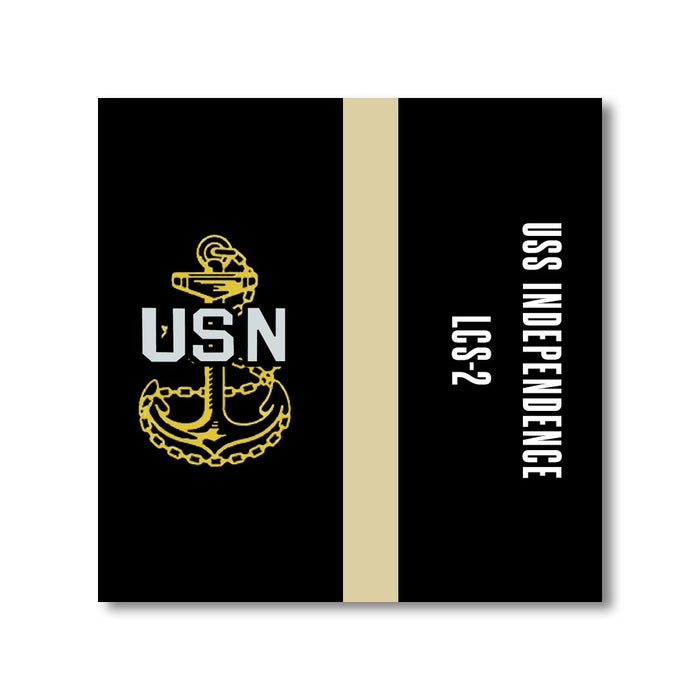 USS Independence LCS-2 US Navy Chief Khaki Line 5 Inch Military Split Decal - Prints54.com