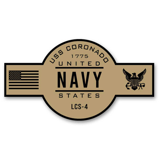 USS Coronado LCS-4 US Navy Chief Khaki Goatlocker 5 Inch Decal - Prints54.com