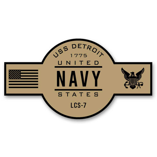 USS Detroit LCS-7 US Navy Chief Khaki Goatlocker 5 Inch Decal - Prints54.com