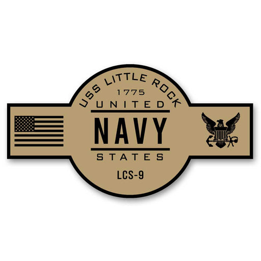 USS Little Rock LCS-9 US Navy Chief Khaki Goatlocker 5 Inch Decal - Prints54.com