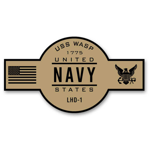 USS Wasp LHD-1 US Navy Chief Khaki Goatlocker 5 Inch Decal - Prints54.com