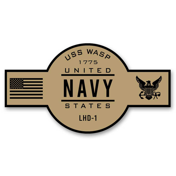 USS Wasp LHD-1 US Navy Chief Khaki Goatlocker 5 Inch Decal - Prints54.com