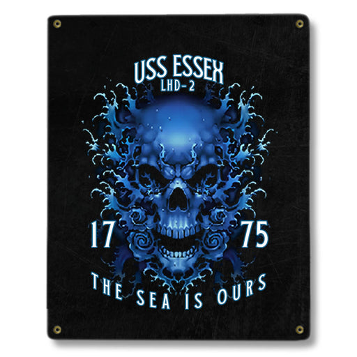 USS Essex LHD-2 US Navy Davy Jones The Sea Is Ours Military Metal Sign - Prints54.com