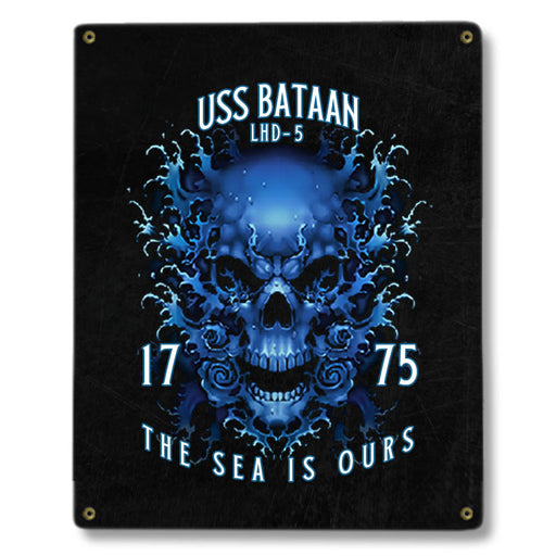 USS Bataan LHD-5 US Navy Davy Jones The Sea Is Ours Military Metal Sign - Prints54.com