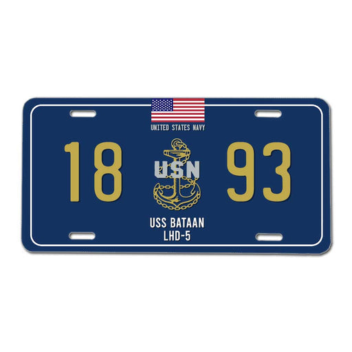 USS Bataan LHD-5 US Navy Chief 1893 License Plate Cover - Prints54.com