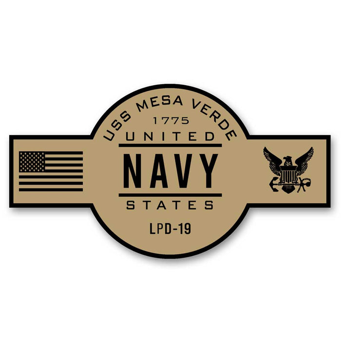 USS Mesa Verde LPD-19 US Navy Chief Khaki Goatlocker 5 Inch Decal - Prints54.com
