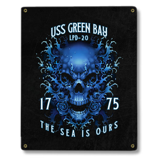 USS Green Bay LPD-20 US Navy Davy Jones The Sea Is Ours Military Metal Sign - Prints54.com