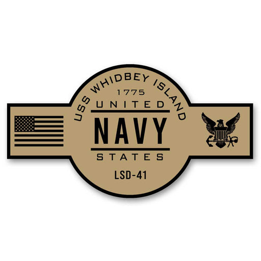 USS Whidbey Island LSD-41 NAB Little Creek VA US Navy Chief Khaki Goatlocker 5 Inch Decal - Prints54.com