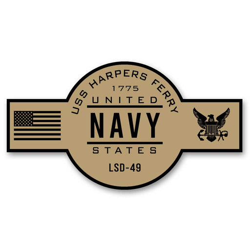 USS Harpers Ferry LSD-49 US Navy Chief Khaki Goatlocker 5 Inch Decal - Prints54.com