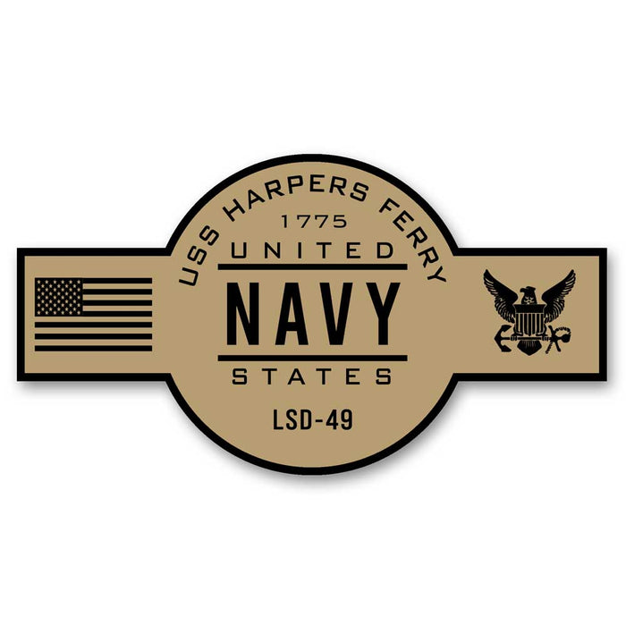 USS Harpers Ferry LSD-49 US Navy Chief Khaki Goatlocker 5 Inch Decal - Prints54.com