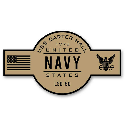 USS Carter Hall LSD-50 NAB Little Creek VA US Navy Chief Khaki Goatlocker 5 Inch Decal - Prints54.com