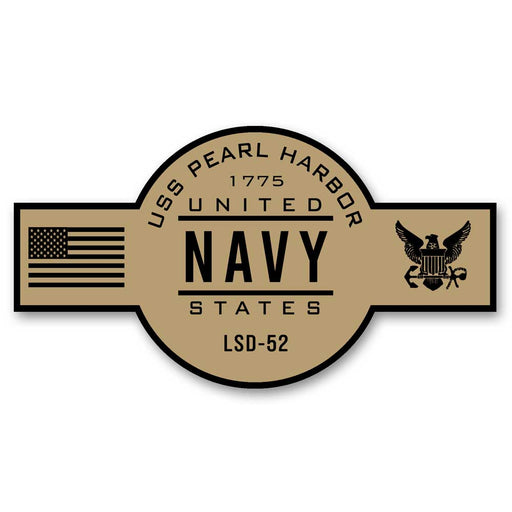 USS Pearl Harbor LSD-52 US Navy Chief Khaki Goatlocker 5 Inch Decal - Prints54.com