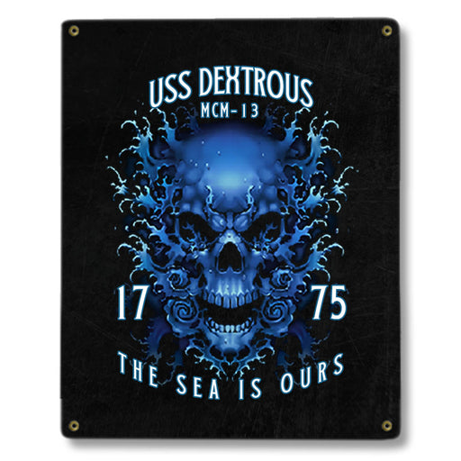 USS Dexterous MCM-13 US Navy Davy Jones The Sea Is Ours Military Metal Sign - Prints54.com