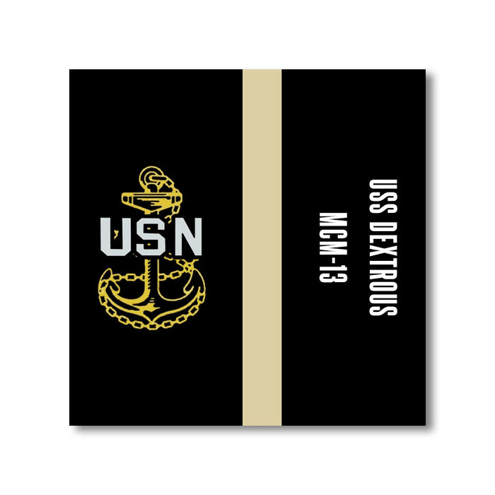 USS Dexterous MCM-13 US Navy Chief Khaki Line 5 Inch Military Split Decal - Prints54.com