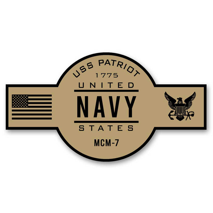 USS Patriot MCM-7 US Navy Chief Khaki Goatlocker 5 Inch Decal - Prints54.com