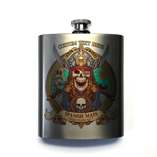 US Navy Spanish Main Veteran Military Flask - Prints54.com