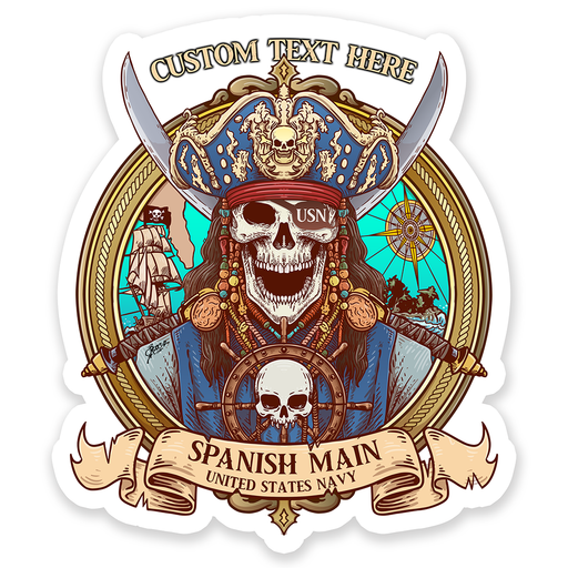 Spanish Main Caribbean Certificate Custom US Navy Military Decal - Prints54.com