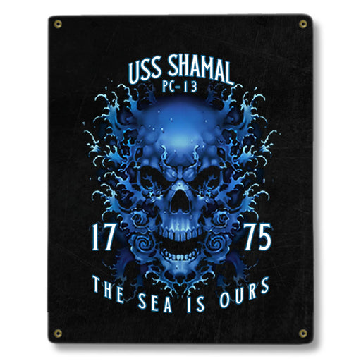 USS Shamal PC-13 US Navy Davy Jones The Sea Is Ours Military Metal Sign - Prints54.com