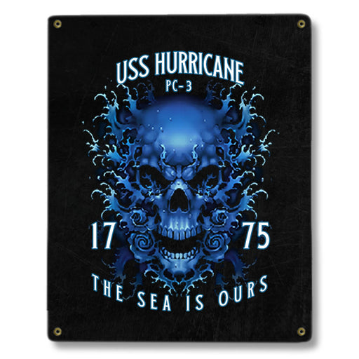 USS Hurricane PC-3 US Navy Davy Jones The Sea Is Ours Military Metal Sign - Prints54.com