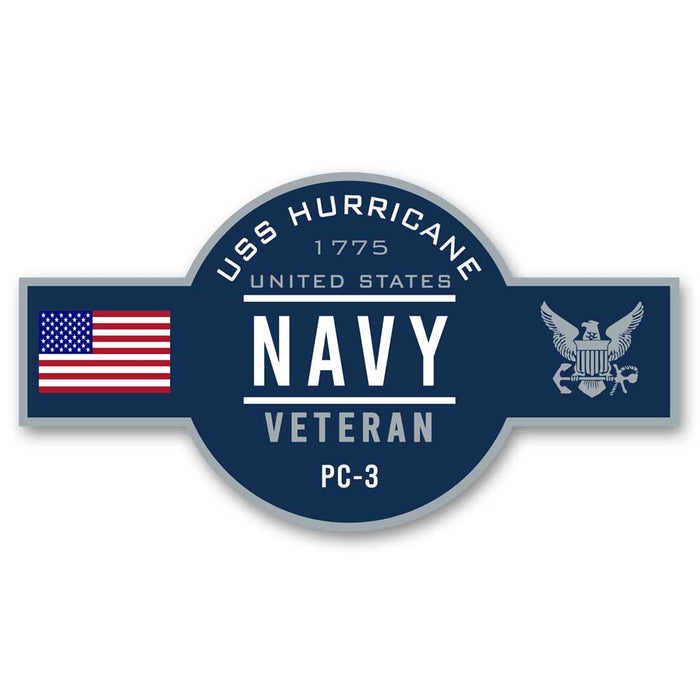 USS Hurricane PC-3 US Navy Veteran Warship Ribbon 5 Inch Military Decal - Prints54.com