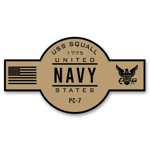 USS Squall PC-7 US Navy Chief Khaki Goatlocker 5 Inch Decal - Prints54.com