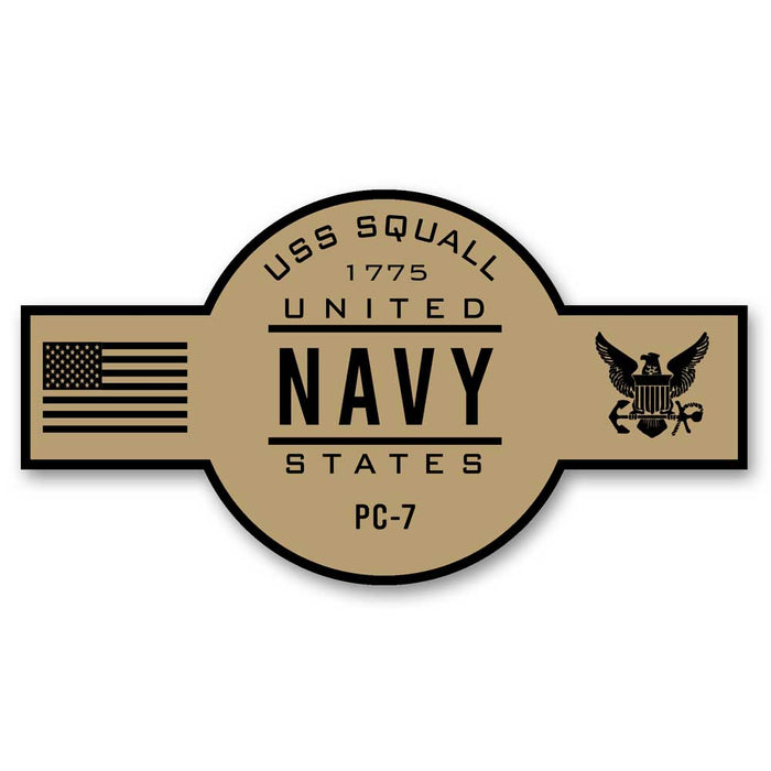 USS Squall PC-7 US Navy Chief Khaki Goatlocker 5 Inch Decal - Prints54.com