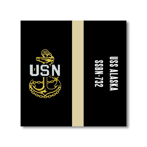 USS Alaska SSBN-732 US Navy Chief Khaki Line 5 Inch Military Split Decal - Prints54.com