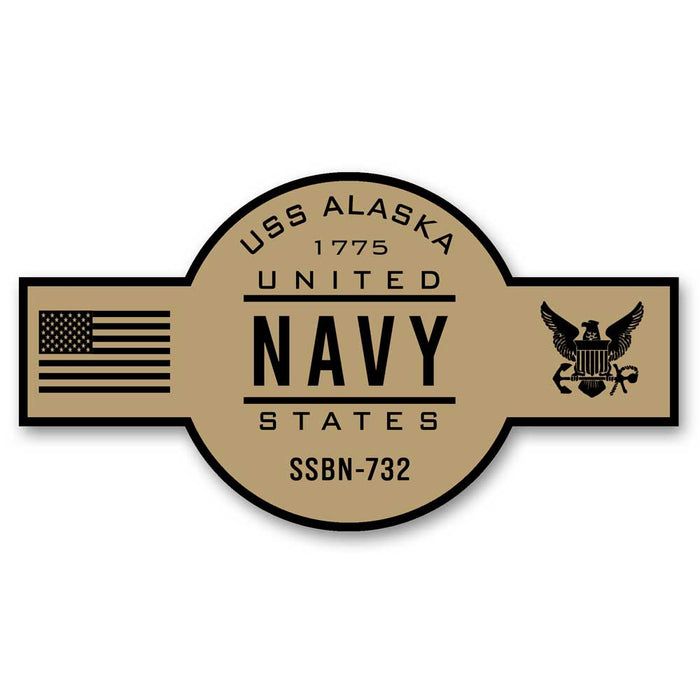 USS Alaska SSBN-732 US Navy Chief Khaki Goatlocker 5 Inch Decal - Prints54.com