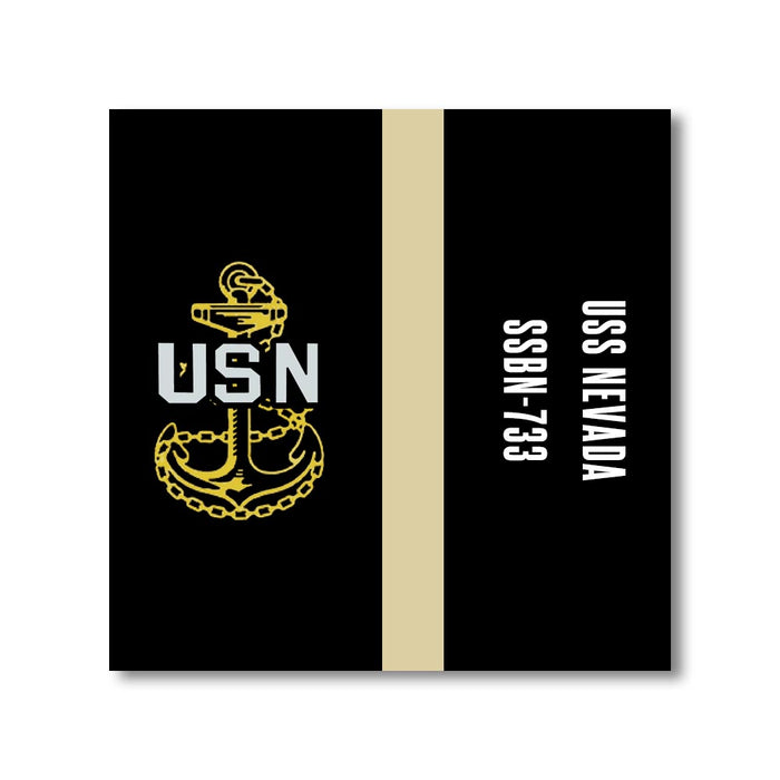 USS Nevada SSBN-733 US Navy Chief Khaki Line 5 Inch Military Split Decal - Prints54.com