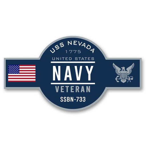 USS Nevada SSBN-733 US Navy Veteran Warship Ribbon 5 Inch Military Decal - Prints54.com