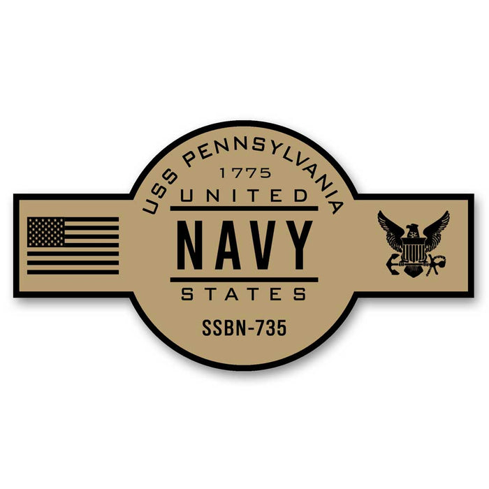 USS Pennsylvania SSBN-735 US Navy Chief Khaki Goatlocker 5 Inch Decal - Prints54.com